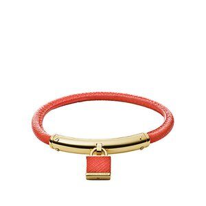 NWT Michael Kors Women’s Padlock Bracelet Orange and Gold Toned